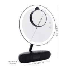 Melody 9-inch Round Duotone Makeup Mirror With Bluetooth Speakers 37 Melody 9-inch Round Duotone Makeup Mirror With Bluetooth Speakers -Impressionsvanity melody 9 inch round mirror bluetooth