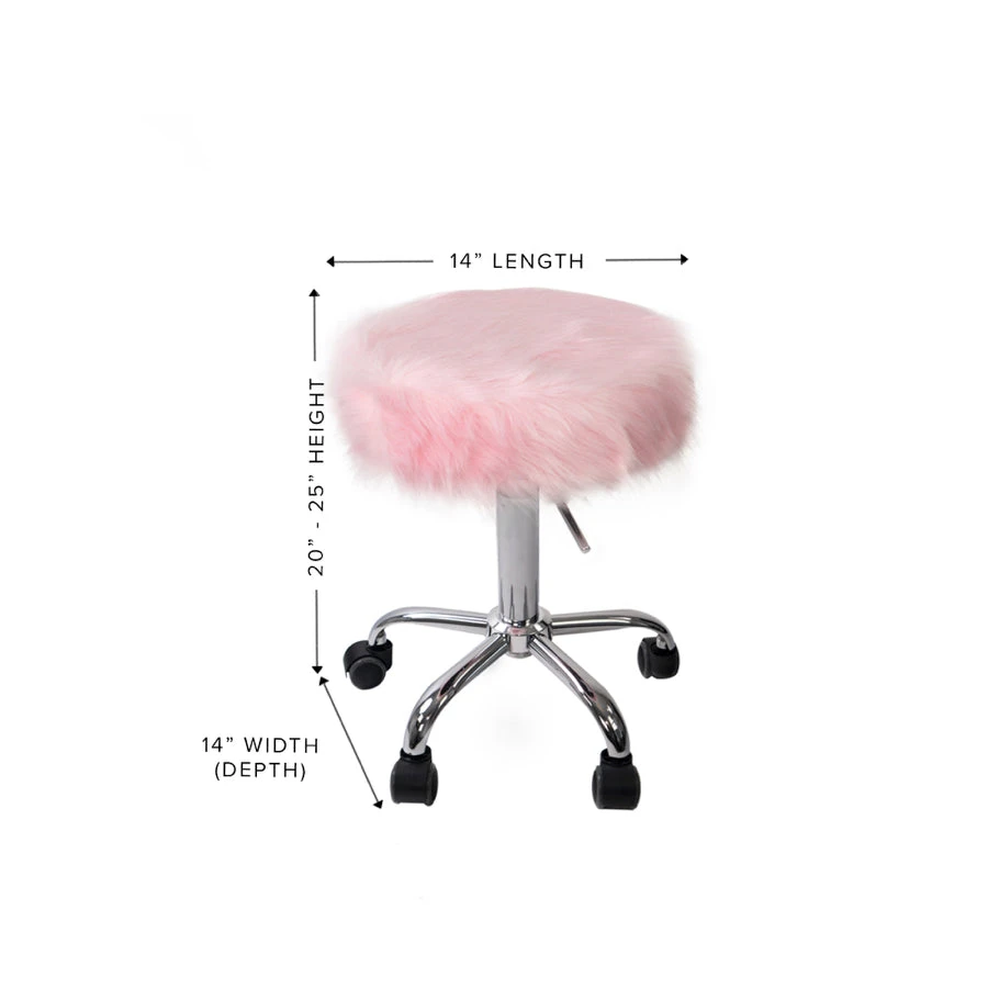Momo Faux Fur Vanity Stool 5 Momo Faux Fur Vanity Stool - Image 3