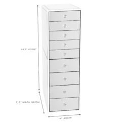 SlayStation® Premium Mirrored 9-Drawers Vanity Storage Unit 15 SlayStation® Premium Mirrored 9-Drawers Vanity Storage Unit -Impressionsvanity premium mirrored 9 drawer