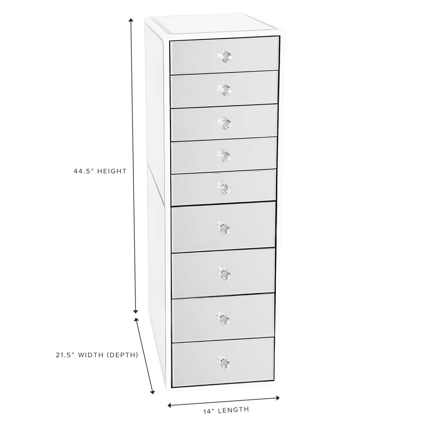 SlayStation® Premium Mirrored 9-Drawers Vanity Storage Unit 9 SlayStation® Premium Mirrored 9-Drawers Vanity Storage Unit - Image 7