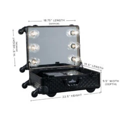 SlayCase® XL Vanity Travel Train Case In Black Studded -Impressionsvanity slaycase xl vanity travel train case black studded