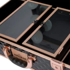 SlayCase® XL Vanity Travel Case In Black & Rose Gold Studded -Impressionsvanity slaycasepro blackgoldstudded14