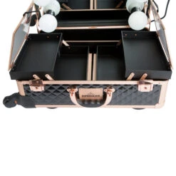 SlayCase® XL Vanity Travel Case In Black & Rose Gold Studded -Impressionsvanity slaycasepro blackgoldstudded17