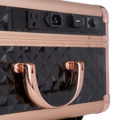 SlayCase® XL Vanity Travel Case In Black & Rose Gold Studded -Impressionsvanity slaycasepro blackgoldstudded8