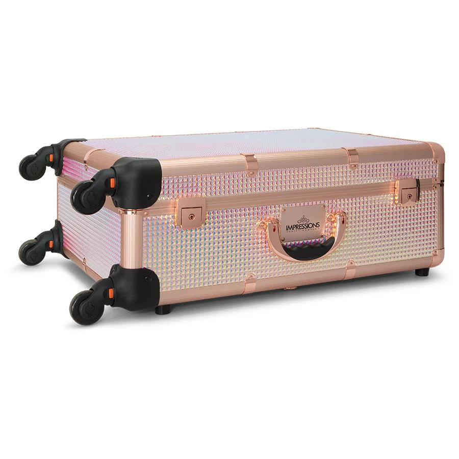 SlayCase® Pro Vanity Travel Train Case With Stand In Pink Mermaid Shimmer 6 SlayCase® Pro Vanity Travel Train Case With Stand In Pink Mermaid Shimmer - Image 4