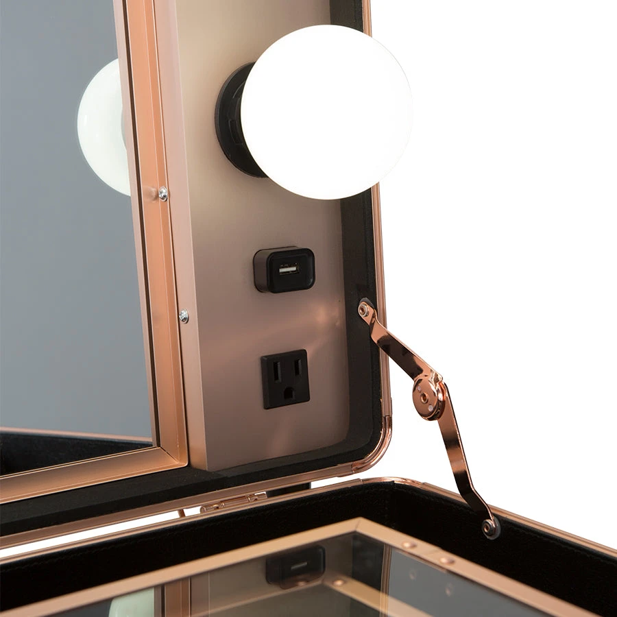 SlayCase® Pro Vanity Travel Train Case With Stand In Pink Mermaid Shimmer 8 SlayCase® Pro Vanity Travel Train Case With Stand In Pink Mermaid Shimmer - Image 6