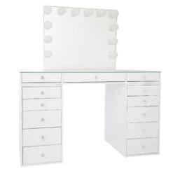 SlayStation® Plus 2.0 Tabletop + Vanity Mirror + 5 Drawer Units Bundle 28 SlayStation® Plus 2.0 Tabletop + Vanity Mirror + 5 Drawer Units Bundle -Impressionsvanity slaystation plus 2.0 drawer bundle wht glow plus