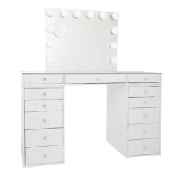 SlayStation® Plus 2.0 Tabletop + Vanity Mirror + 5 Drawer Units Bundle 29 SlayStation® Plus 2.0 Tabletop + Vanity Mirror + 5 Drawer Units Bundle -Impressionsvanity slaystation plus 2.0 drawer bundle wht premiere plus