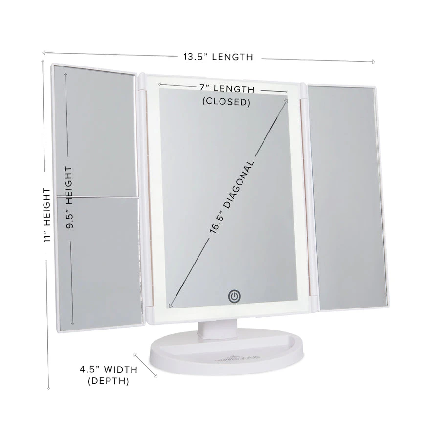 Touch Trifold 2.0 LED Makeup Mirror With Magnification 12 Touch Trifold 2.0 LED Makeup Mirror With Magnification - Image 10