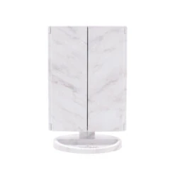 Touch Trifold Dimmable LED Makeup Mirror -Impressionsvanity trifold marble front