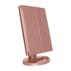 Touch Trifold 2.0 LED Makeup Mirror With Magnification 16 Touch Trifold 2.0 LED Makeup Mirror With Magnification -Impressionsvanity trifoldstrip rosegold2 website