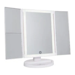 Touch Trifold 2.0 LED Makeup Mirror With Magnification 18 Touch Trifold 2.0 LED Makeup Mirror With Magnification -Impressionsvanity trifoldstrip white1 website
